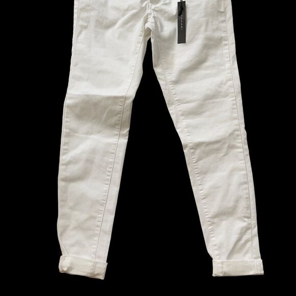 Tahari Jamie Mr Roll Cuff Skinny White Pants Sz 6/28 - Picture 9 of 16